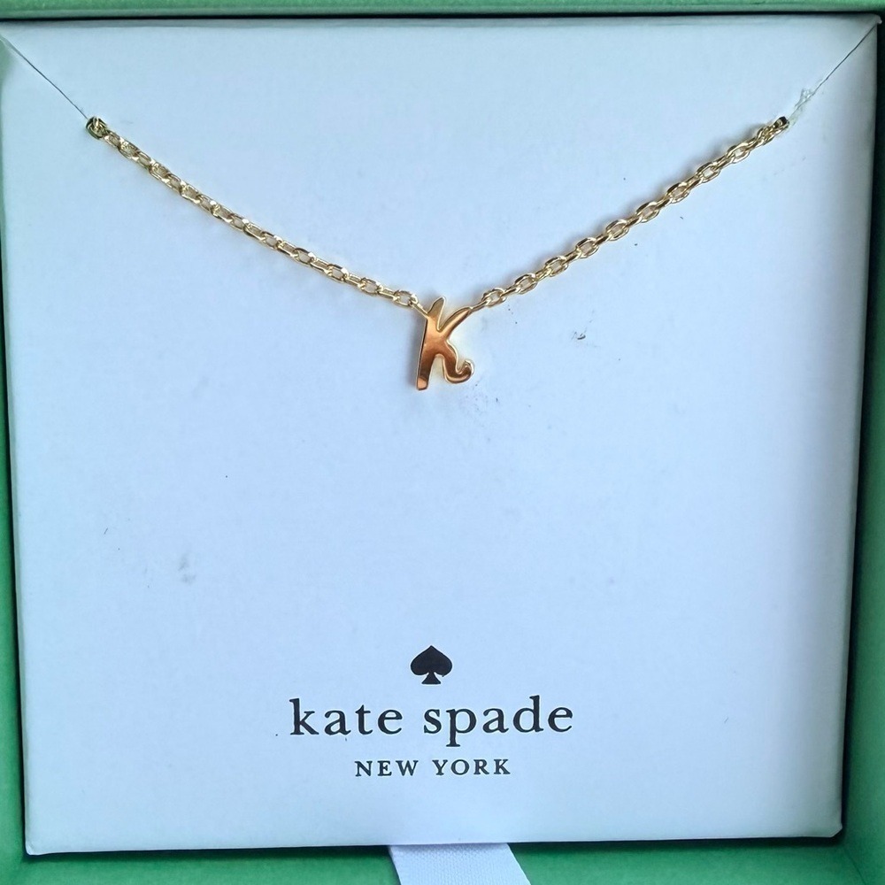 Kate Spade One‎ in a Million Initial K Pendant Necklace Gold Tone KK882 New